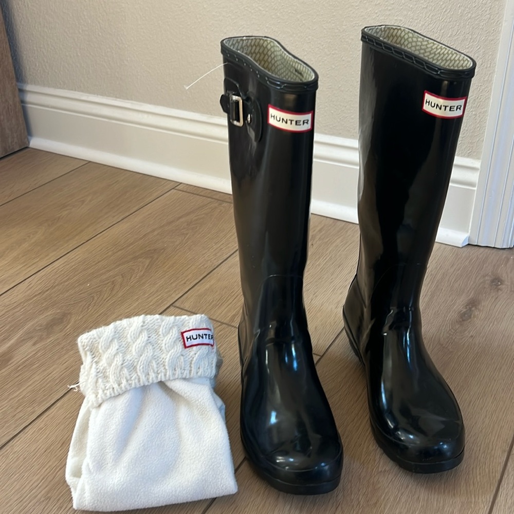 Hunter tall boots and hunter boot socks!